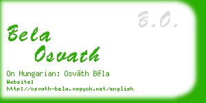 bela osvath business card